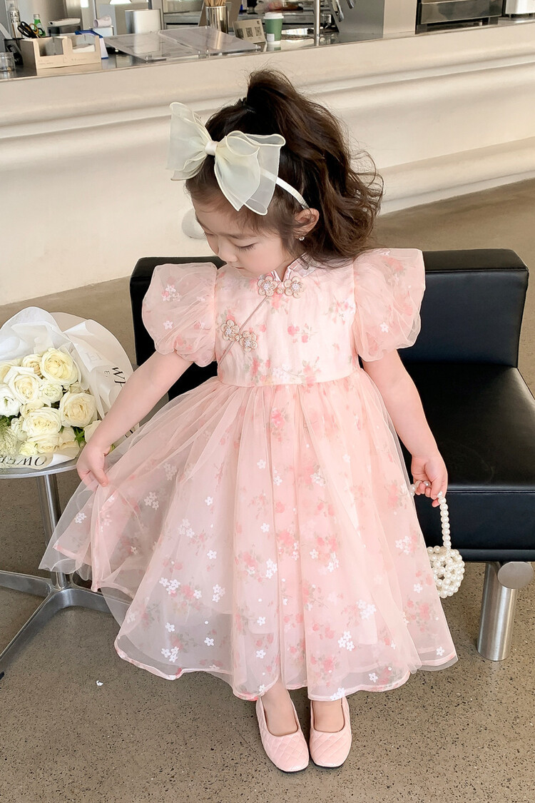 Princess Flower Polyester Girls Dresses display picture 4