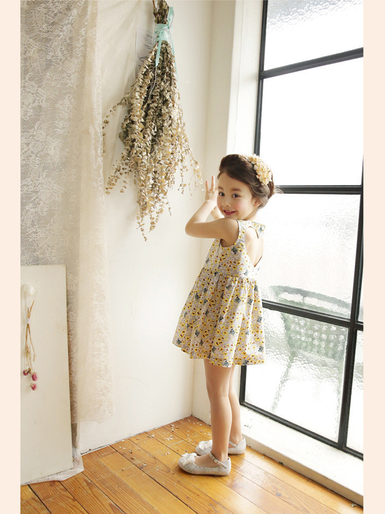 Cute Ditsy Floral Cotton Girls Dresses display picture 16