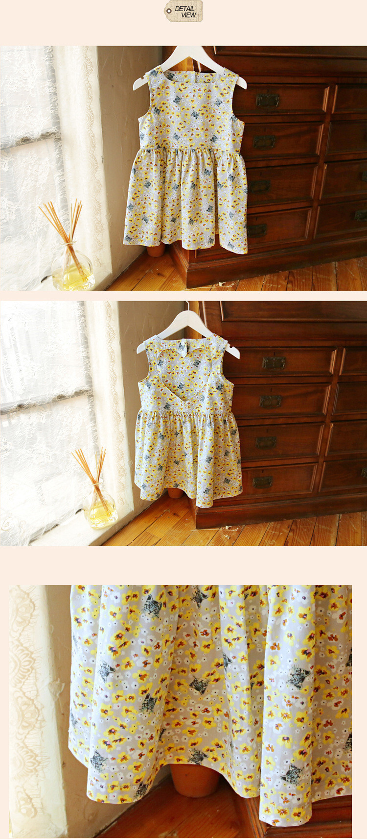 Cute Ditsy Floral Cotton Girls Dresses display picture 18