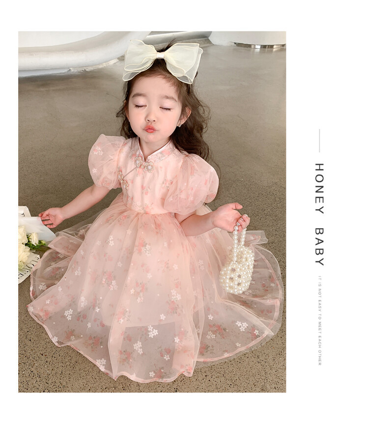 Princess Flower Polyester Girls Dresses display picture 13