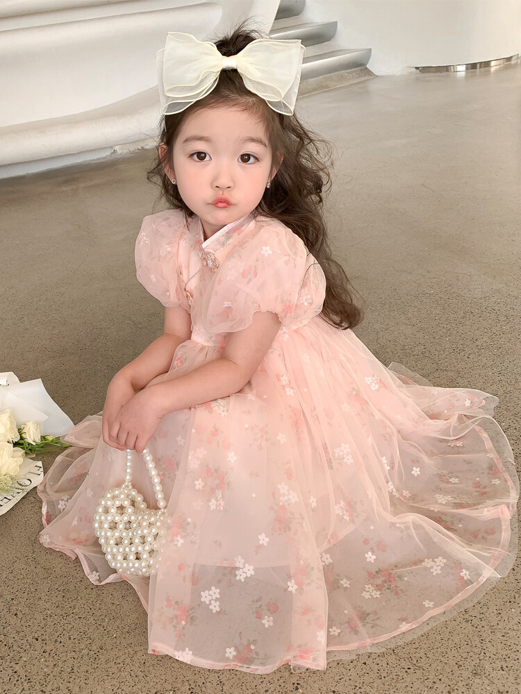 Princess Flower Polyester Girls Dresses display picture 17