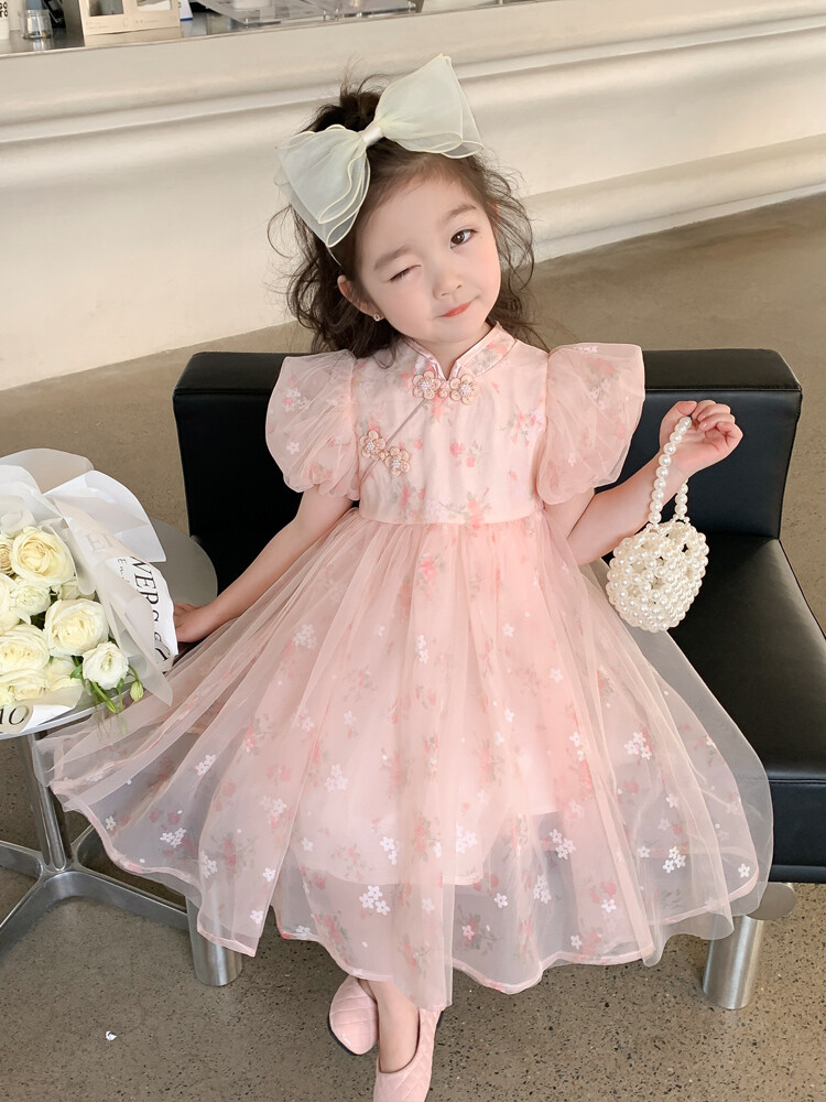 Princess Flower Polyester Girls Dresses display picture 18