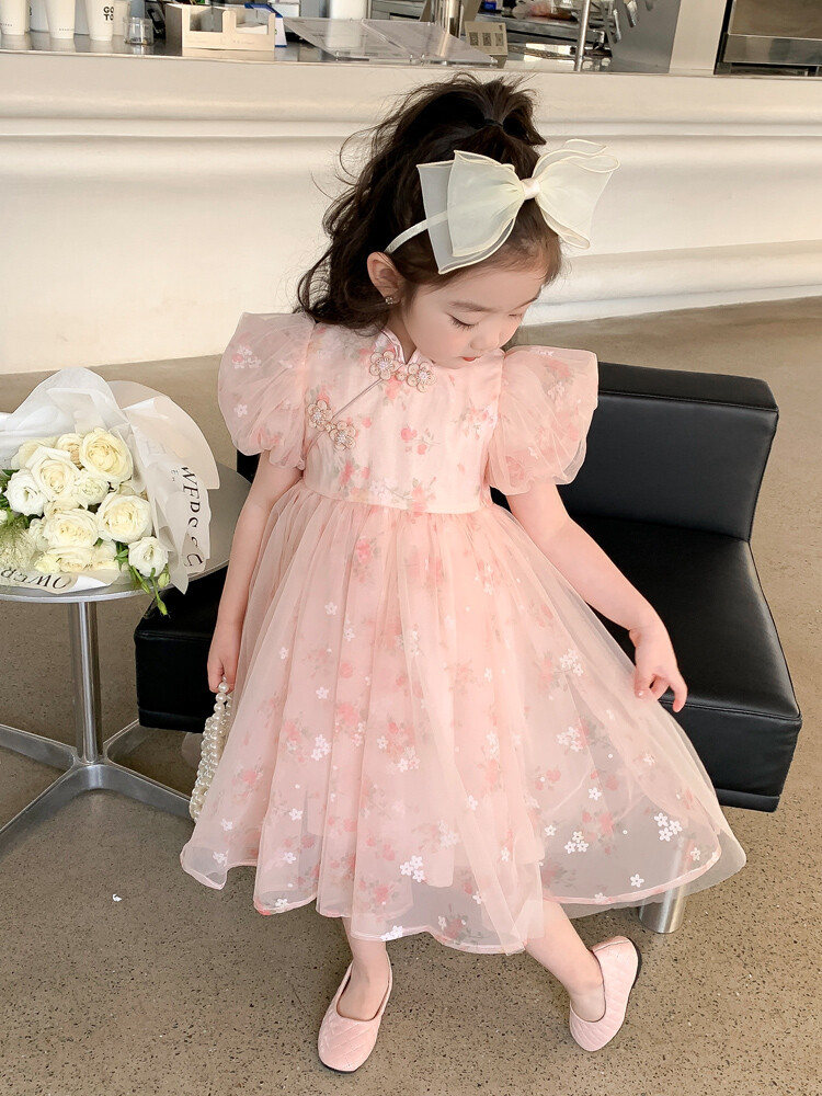 Princess Flower Polyester Girls Dresses display picture 21