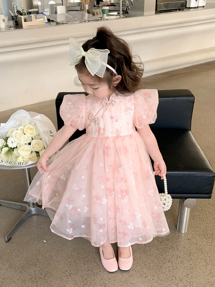 Princess Flower Polyester Girls Dresses display picture 22
