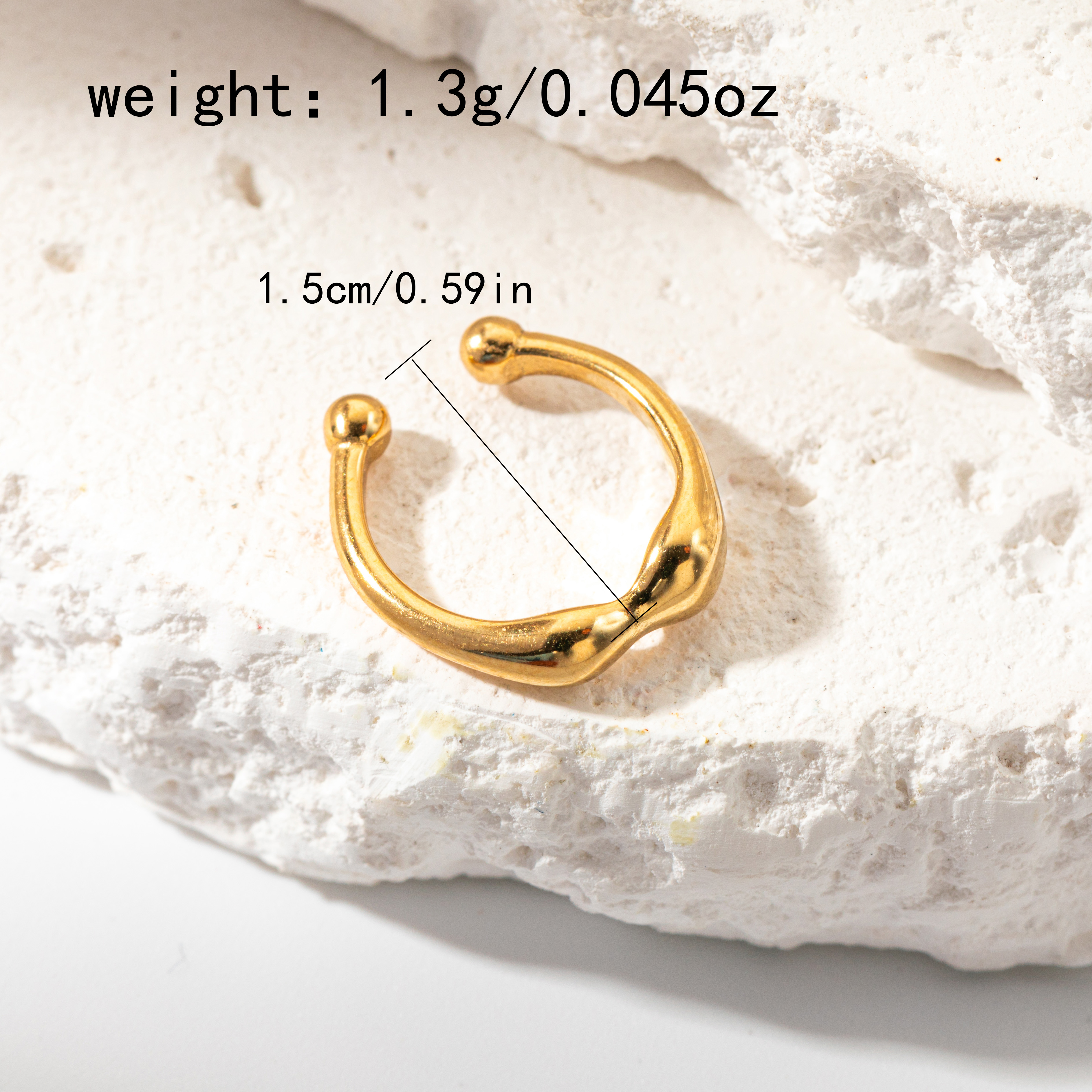1 Piece Casual Modern Style Korean Style Solid Color 304 Stainless Steel 14K Gold Plated Ear Cuffs display picture 4