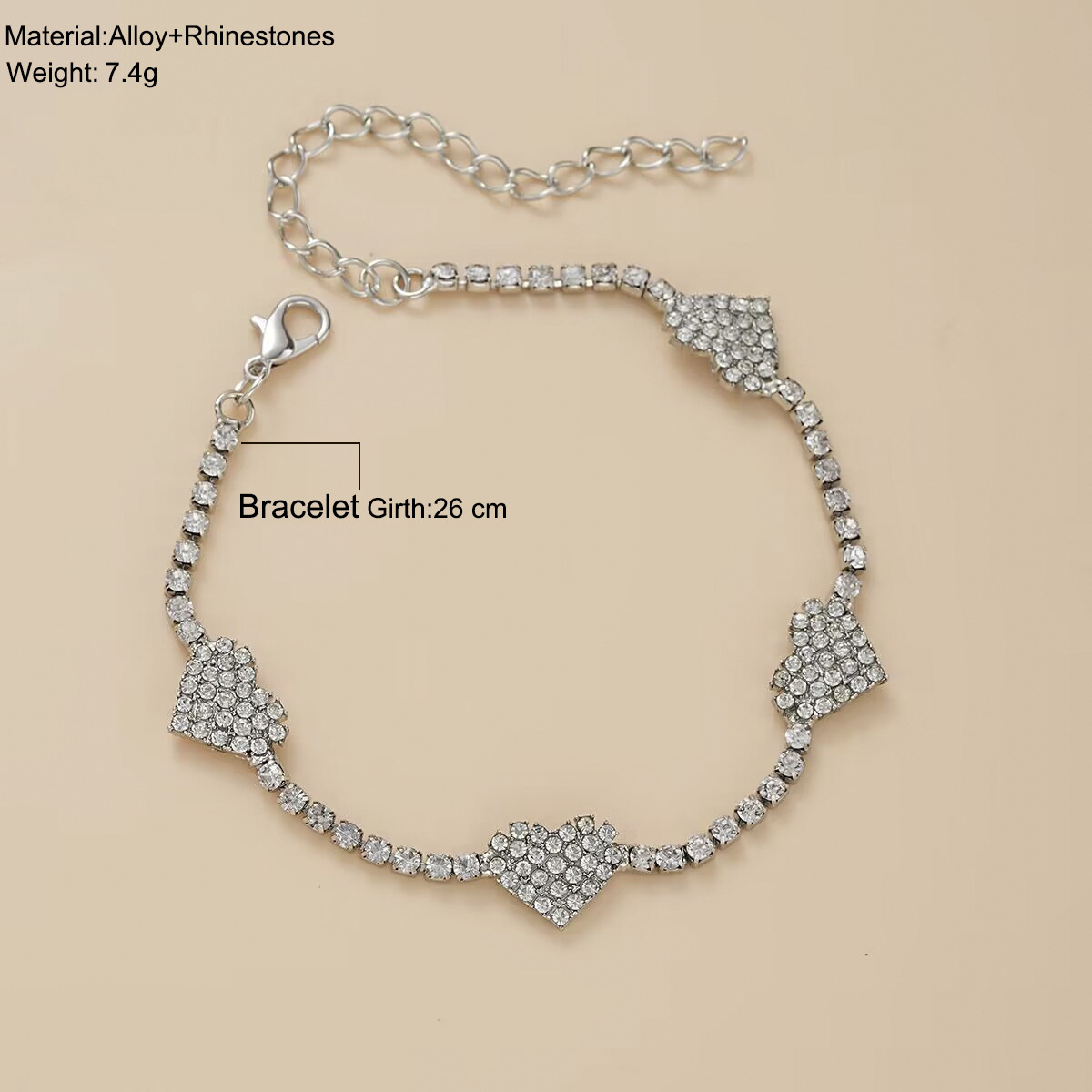 Simple Style Classic Style Solid Color Rhinestones Alloy Wholesale Anklet display picture 1