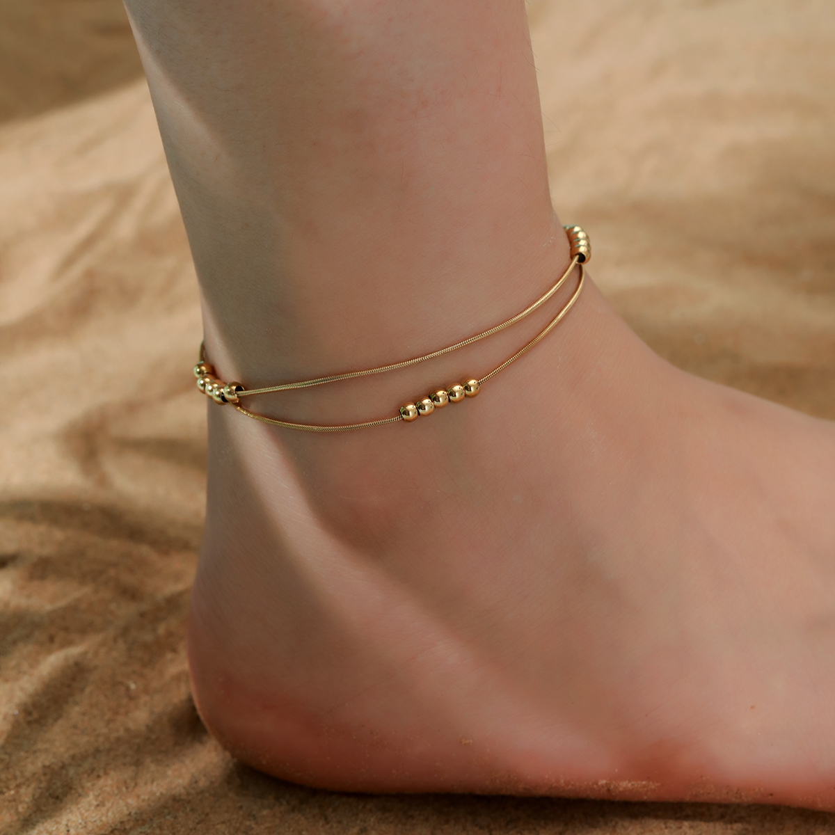 Hawaiian Tropical Solid Color 304 Stainless Steel Plating 18K Gold Plated Women's Anklet display picture 1