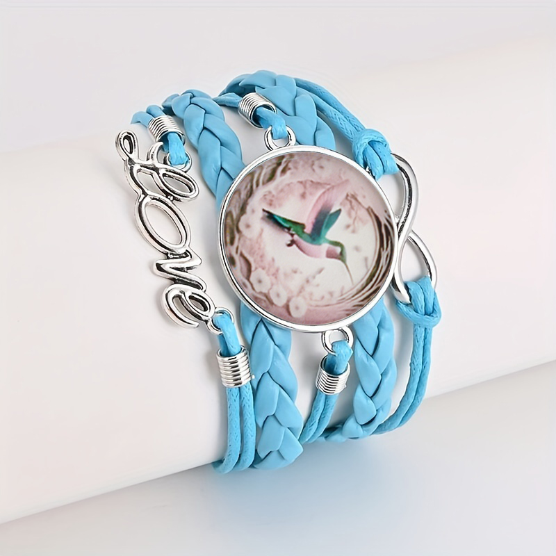 Modern Style Classic Style Letter Bird Pu Leather Inlay Glass Women's Bracelets display picture 1