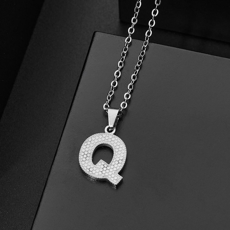 304 Stainless Steel Elegant Chain Letter Pendant Necklace display picture 19