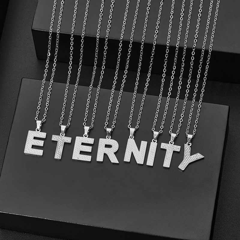 304 Stainless Steel Elegant Chain Letter Pendant Necklace display picture 28