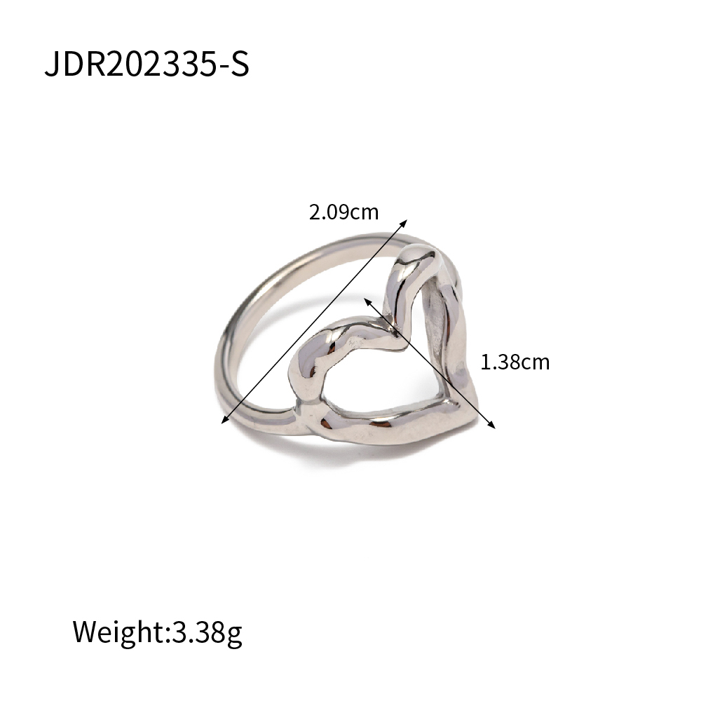 Simple Style Classic Style Heart Shape 316 Stainless Steel  18K Gold Plated Rings In Bulk display picture 3