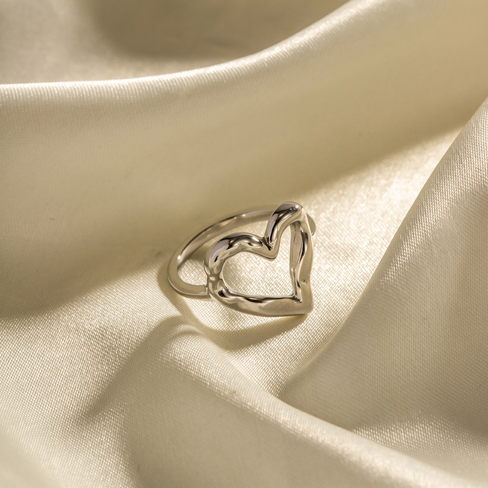 Simple Style Classic Style Heart Shape 316 Stainless Steel  18K Gold Plated Rings In Bulk display picture 2