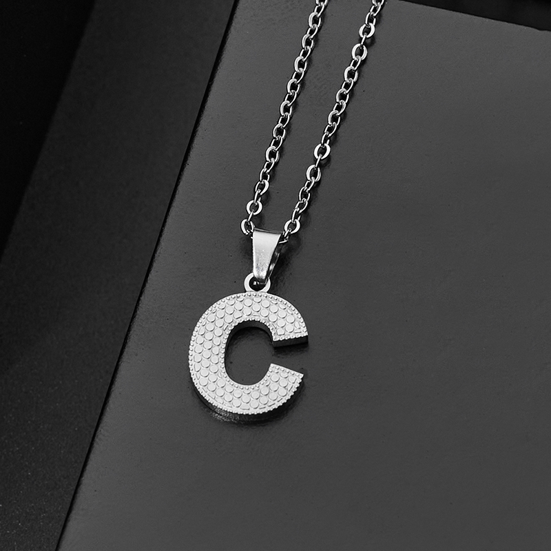 304 Stainless Steel Elegant Chain Letter Pendant Necklace display picture 4
