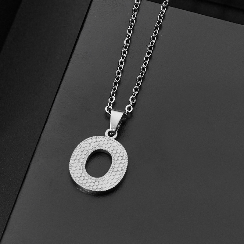 304 Stainless Steel Elegant Chain Letter Pendant Necklace display picture 16