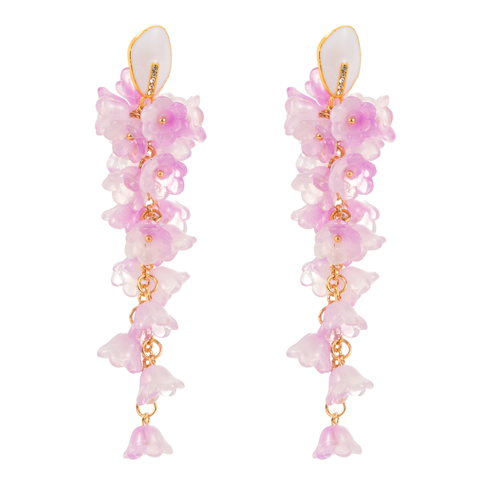 1 Pair Vacation Simple Style Classic Style Flower Plating Alloy Resin 14K Gold Plated Drop Earrings display picture 6