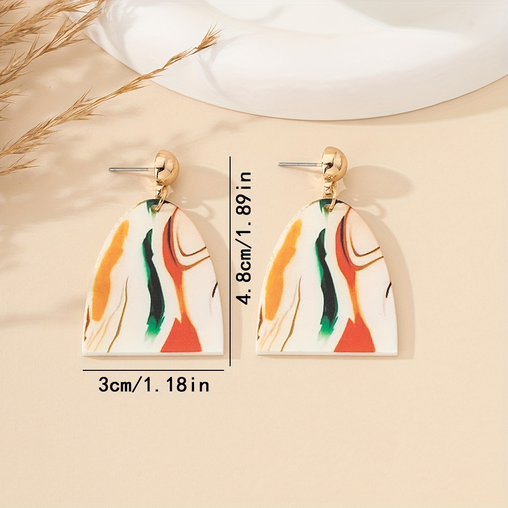 1 Pair Lady Bohemian Geometric Colorful Arylic Drop Earrings display picture 6