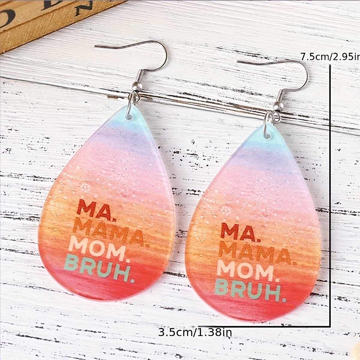 1 Pair IG Style Cute Korean Style Printing Letter Arylic Drop Earrings display picture 4