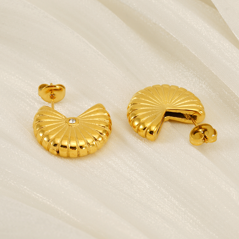1 Pair Cute Classic Style Solid Color Plating Inlay 304 Stainless Steel Rhinestones 18K Gold Plated Drop Earrings display picture 4