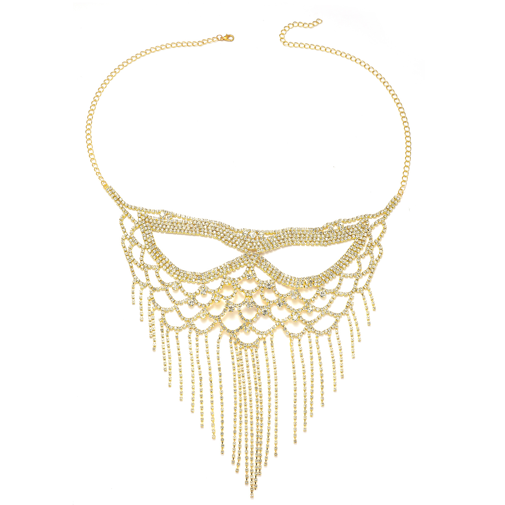 Queen Sexy Solid Color Alloy Rhinestone Braid Hollow Out Rhinestones Women's Mask 1 Piece display picture 22