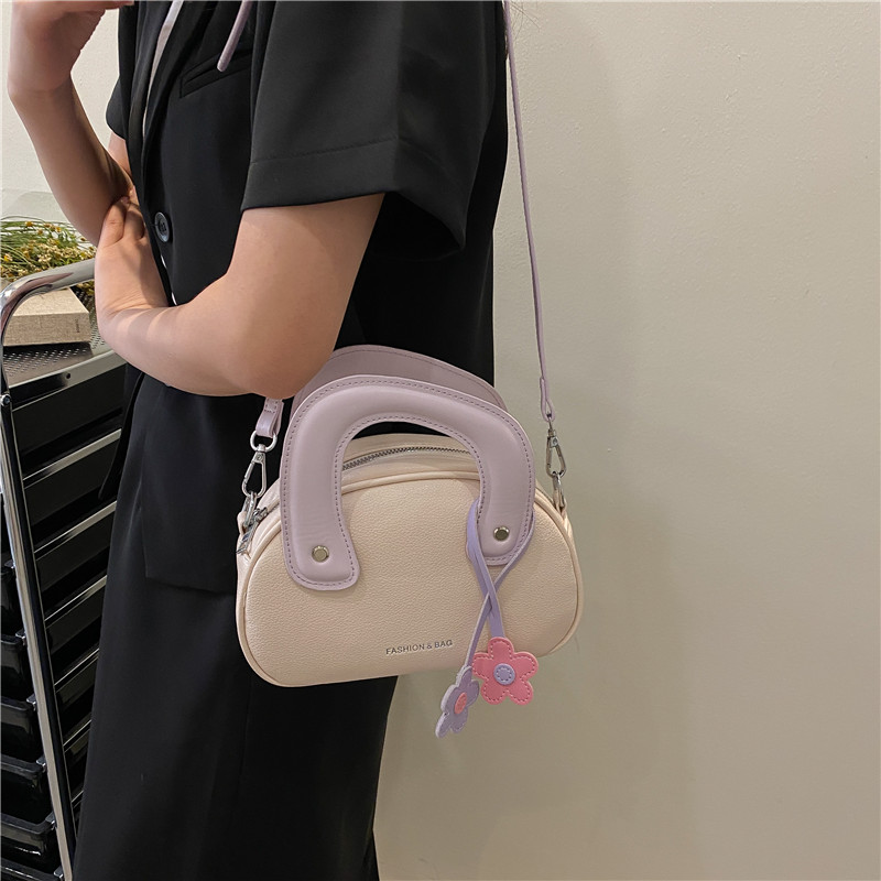Women's Medium Pu Leather Color Block Solid Color Basic Zipper Crossbody Bag display picture 4