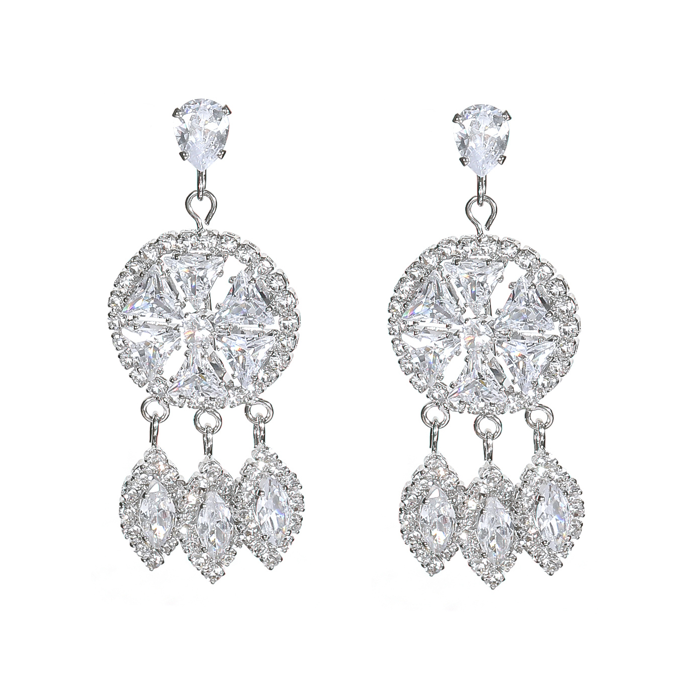 1 Pair Elegant Lady Bridal Tassel Inlay Rhinestone Rhinestones Drop Earrings display picture 8