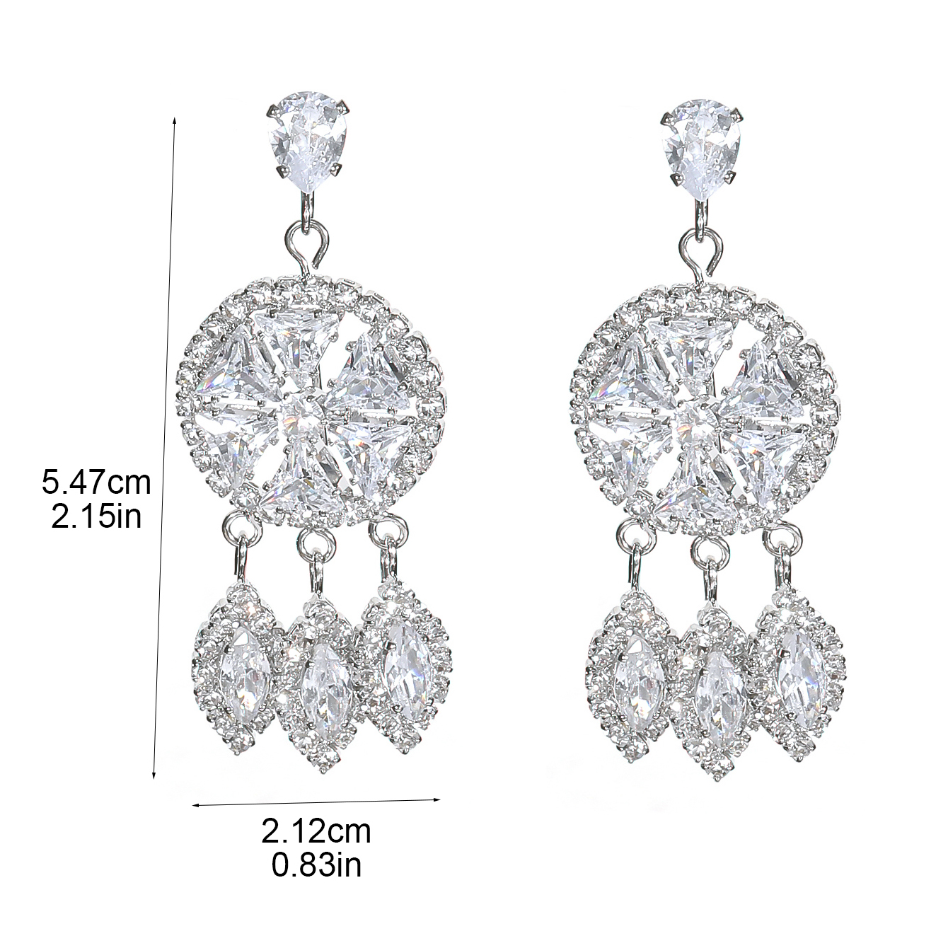 1 Pair Elegant Lady Bridal Tassel Inlay Rhinestone Rhinestones Drop Earrings display picture 6