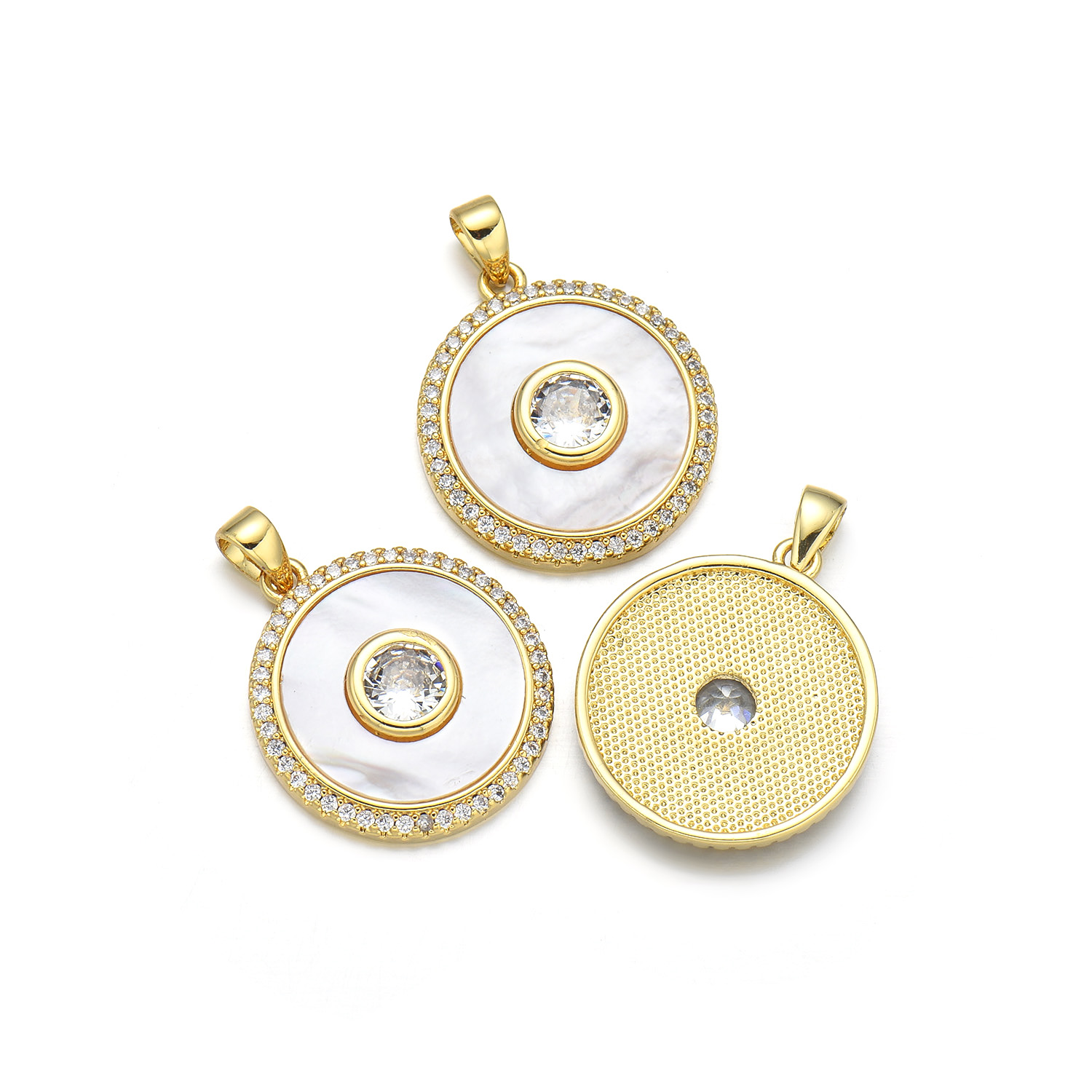 Simple Style Classic Style Round 18K Gold Plated Zircon Copper Wholesale Jewelry Accessories display picture 2