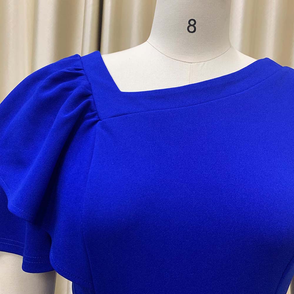 Women's Regular Dress Casual Round Neck Ruffles Short Sleeve Solid Color Midi Dress Street display picture 20