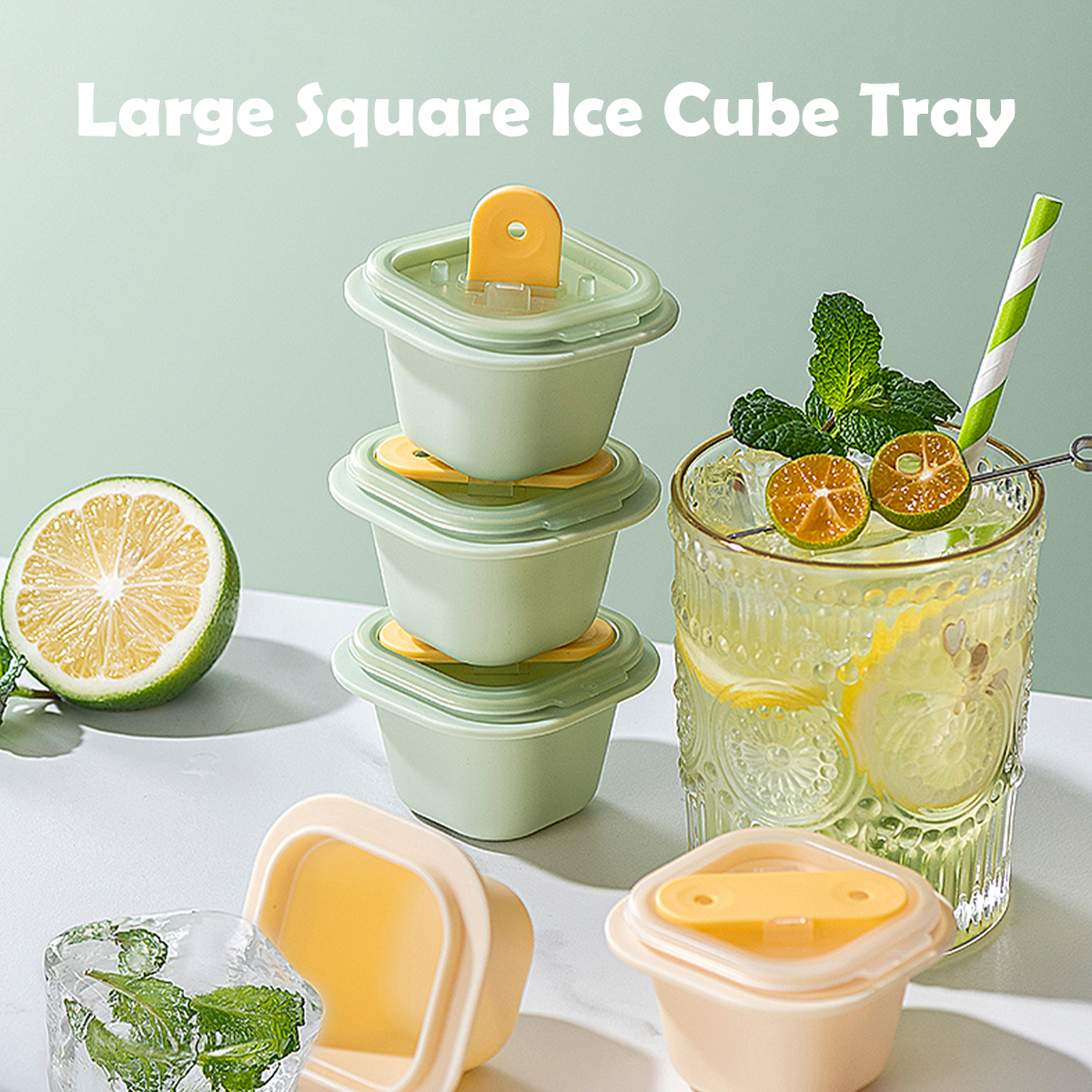 Simple Style Solid Color Plastic Ice Tray 3 Pieces display picture 1