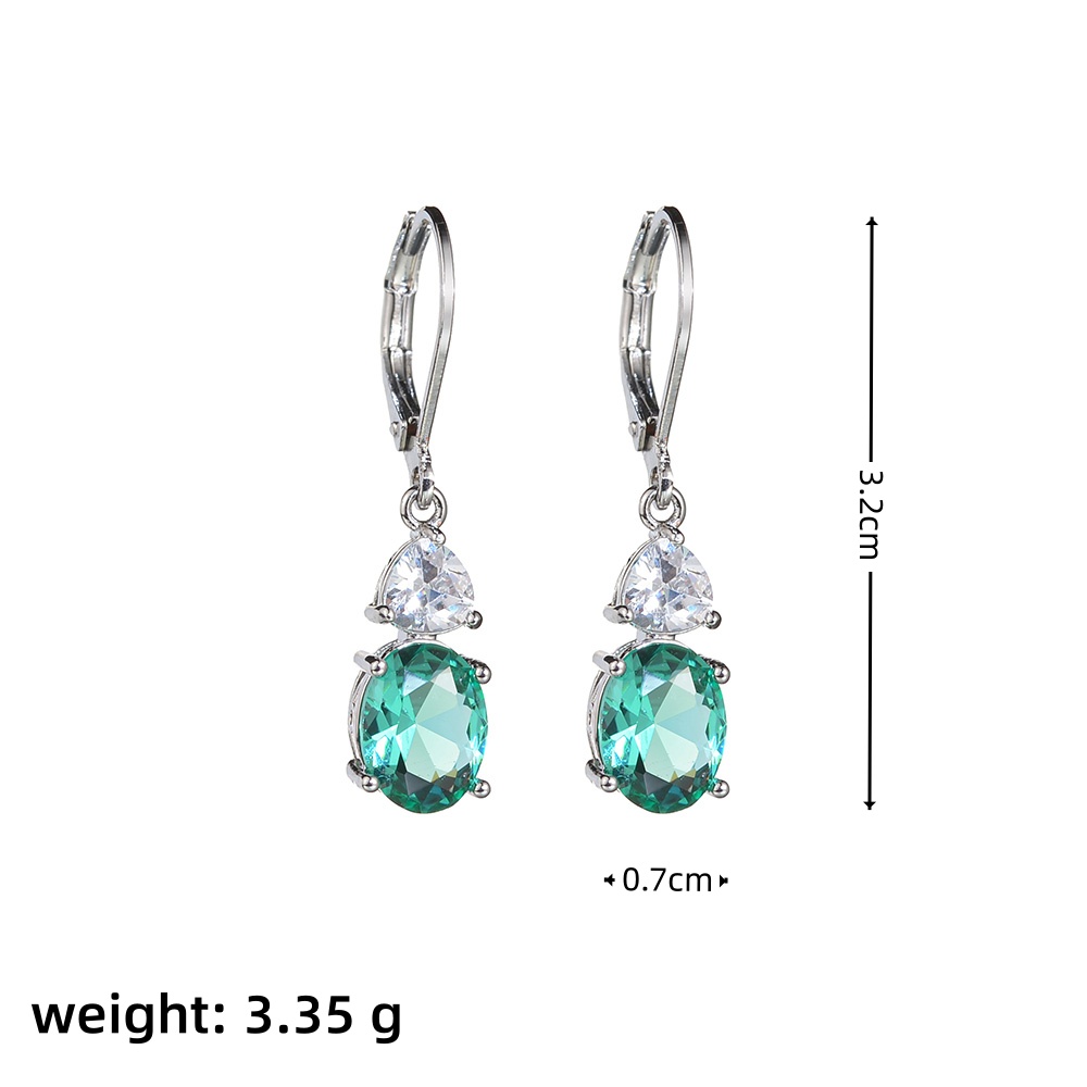 1 Pair Casual Vacation Solid Color Plating Inlay Copper Copper Alloy Crystal Zircon Drop Earrings display picture 6