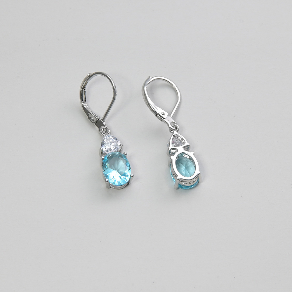 1 Pair Casual Vacation Solid Color Plating Inlay Copper Copper Alloy Crystal Zircon Drop Earrings display picture 5
