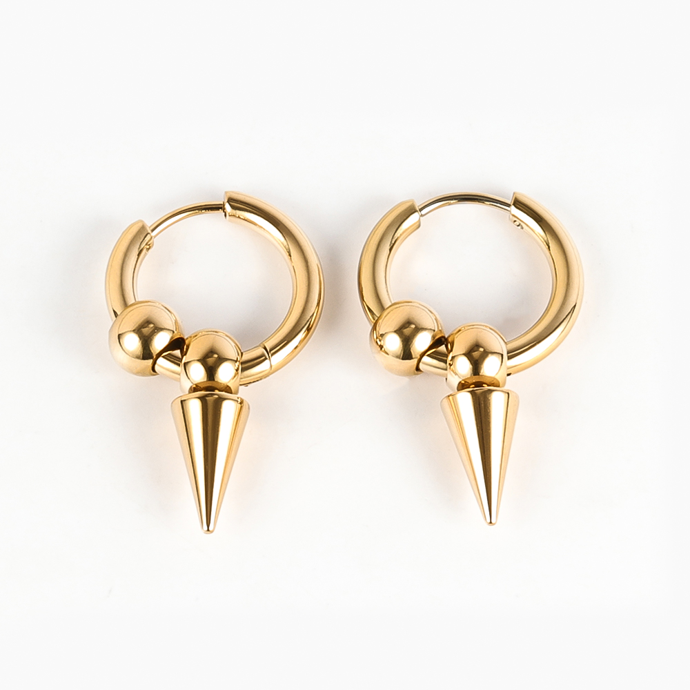 1 Pair Simple Style Classic Style Solid Color Polishing Plating 304 Stainless Steel 18K Gold Plated Drop Earrings display picture 5