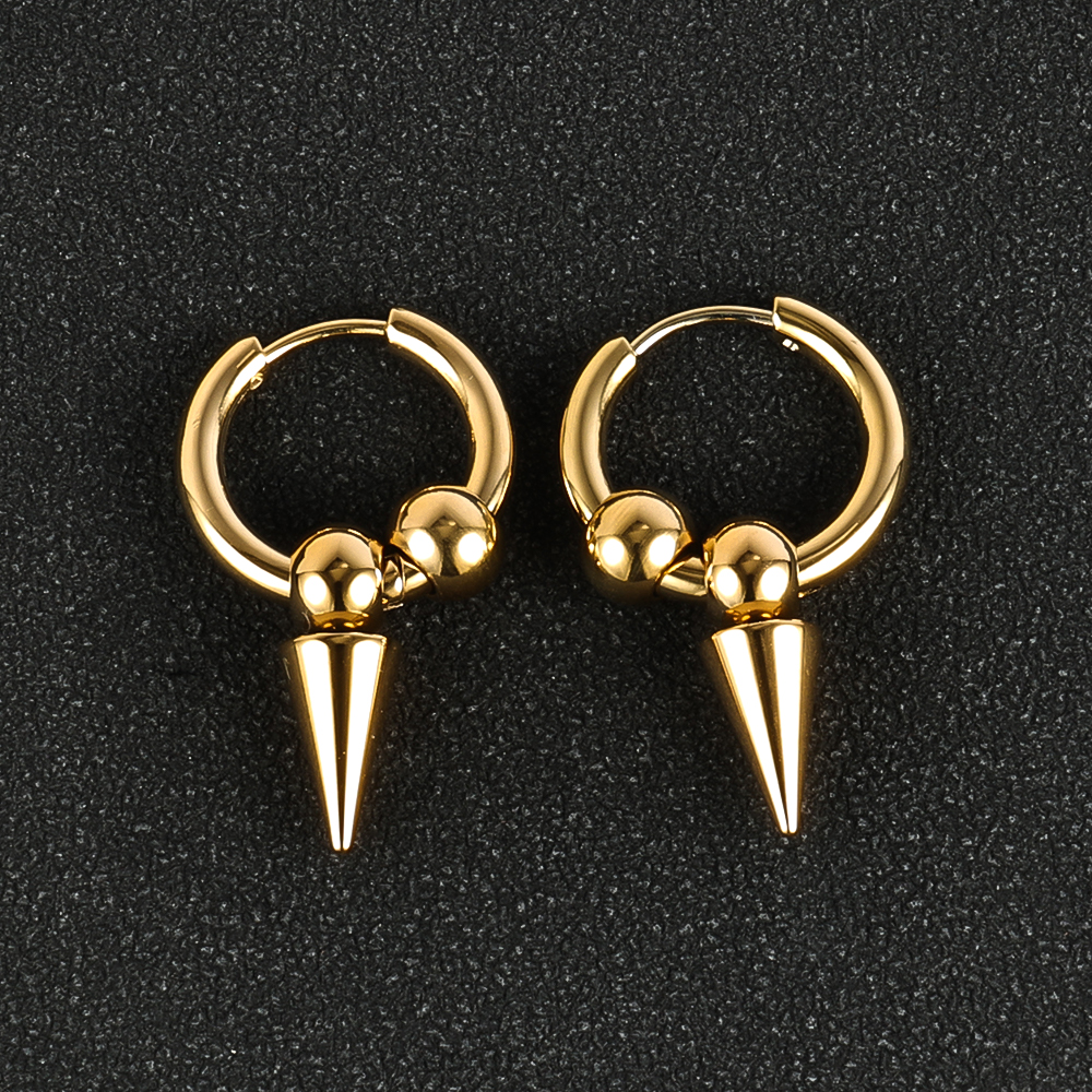 1 Pair Simple Style Classic Style Solid Color Polishing Plating 304 Stainless Steel 18K Gold Plated Drop Earrings display picture 8
