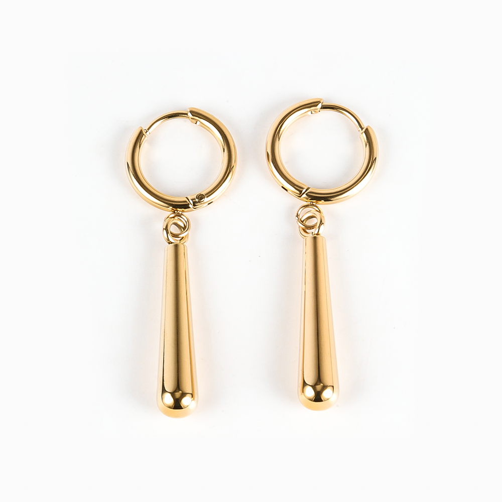 1 Pair Simple Style Classic Style Solid Color Polishing Plating 304 Stainless Steel 18K Gold Plated Drop Earrings display picture 21