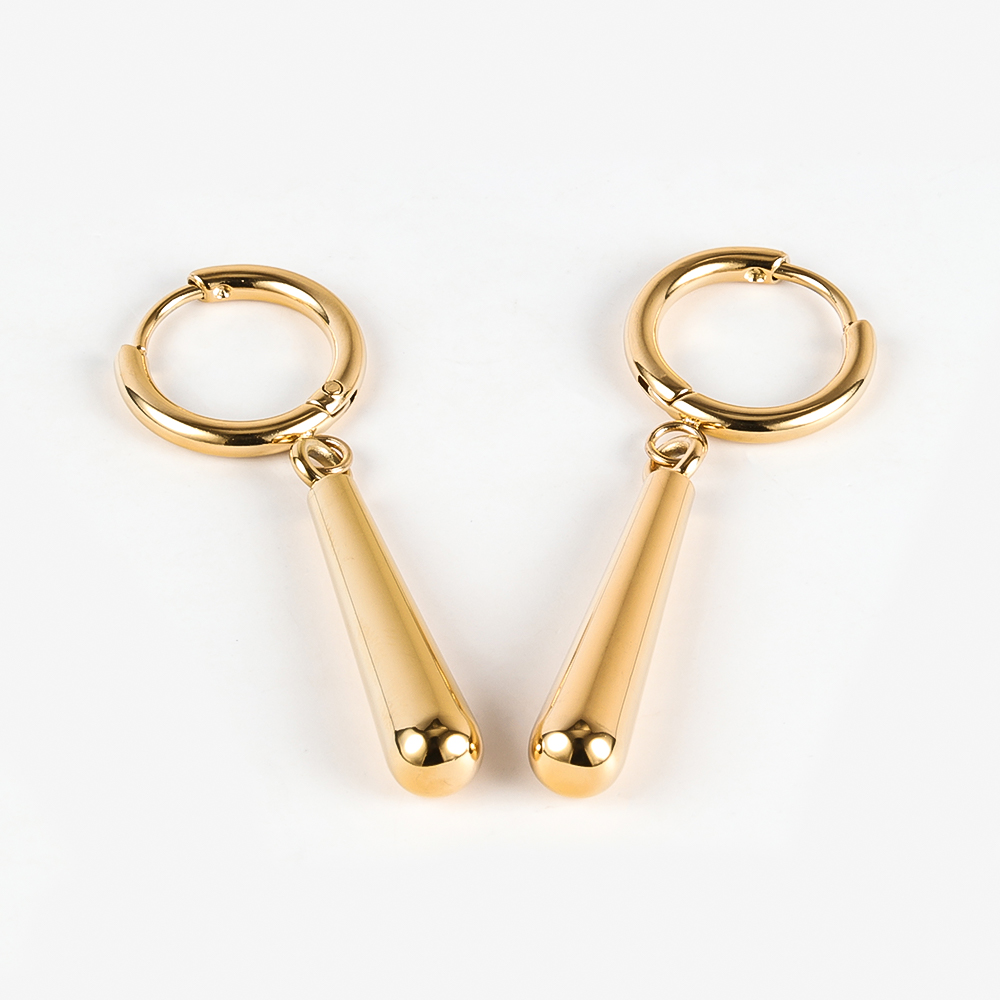 1 Pair Simple Style Classic Style Solid Color Polishing Plating 304 Stainless Steel 18K Gold Plated Drop Earrings display picture 23