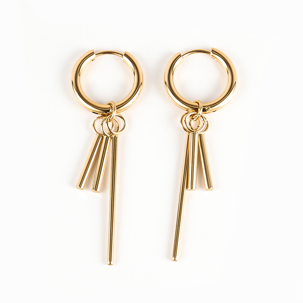 1 Pair Simple Style Classic Style Solid Color Polishing Plating 304 Stainless Steel 18K Gold Plated Drop Earrings display picture 29