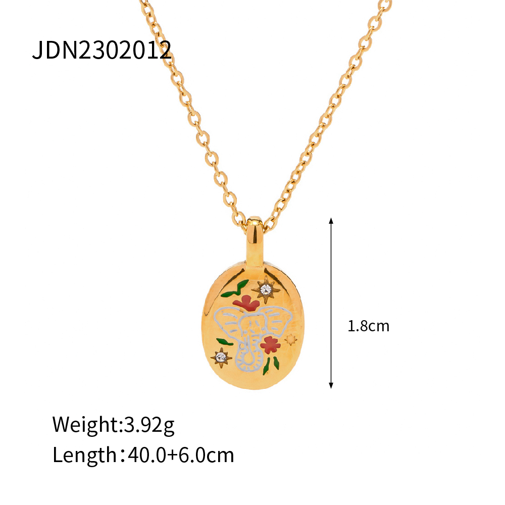 304 Stainless Steel Simple Style Classic Style Plating Solid Color Pendant Necklace display picture 2