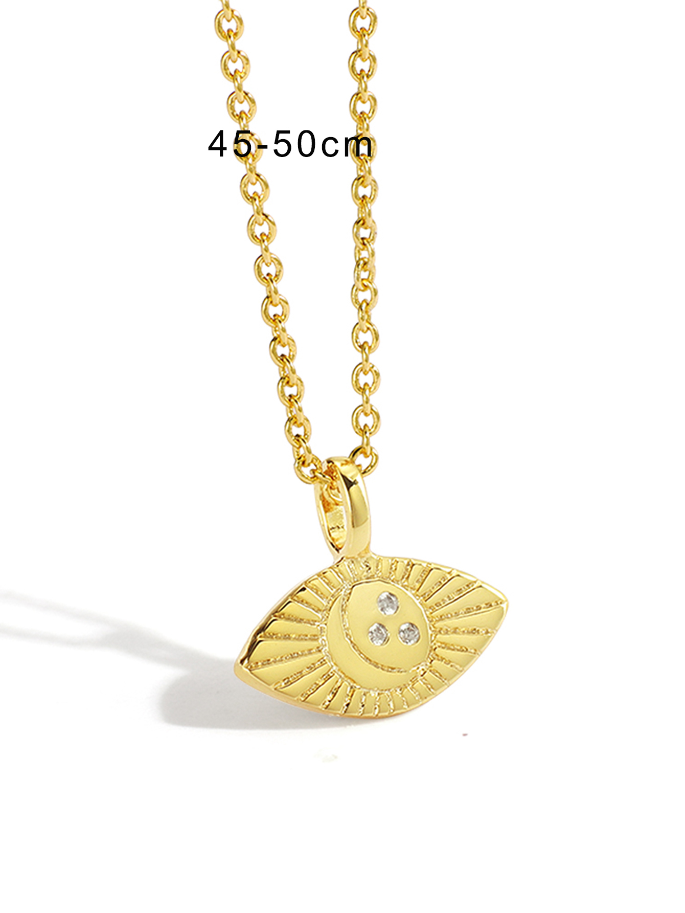 Copper 18K Gold Plated Casual Simple Style Inlay Star Moon Eye Zircon Pendant Necklace display picture 2