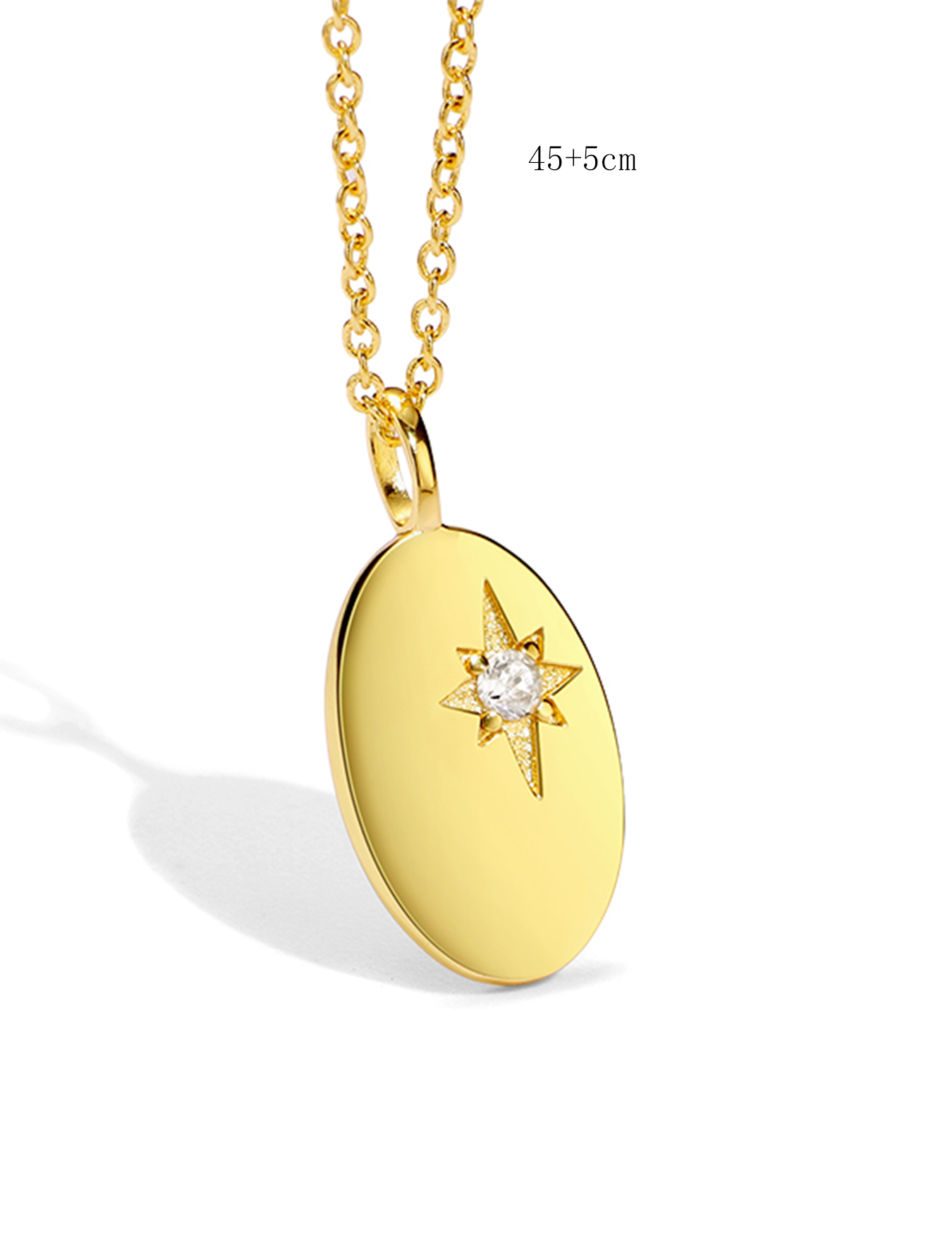 Copper 18K Gold Plated Casual Simple Style Inlay Star Moon Eye Zircon Pendant Necklace display picture 6