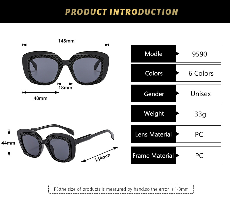 Elegant Einfacher Stil Farbblock Pc Quadrat Vollbild Sonnenbrille Der Frauen display picture 2