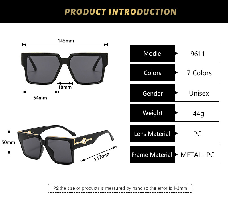 Hip-Hop Streetwear Color Block Pc Square Full Frame Women's Sunglasses display picture 2