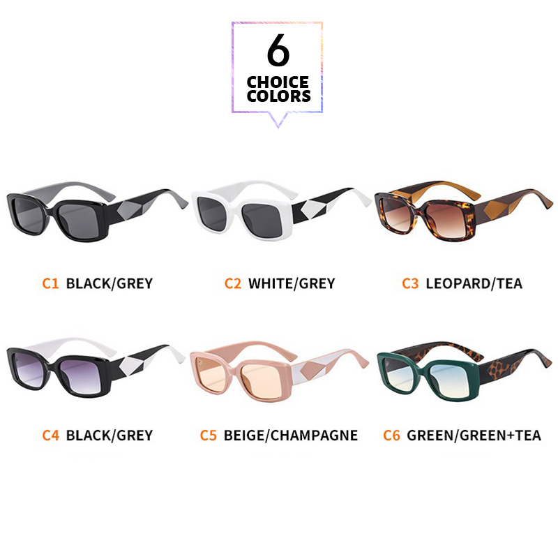 Elegante Estilo Simple Bloque De Color Ordenador Personal Cuadrado Fotograma Completo Gafas De Sol Mujer display picture 3