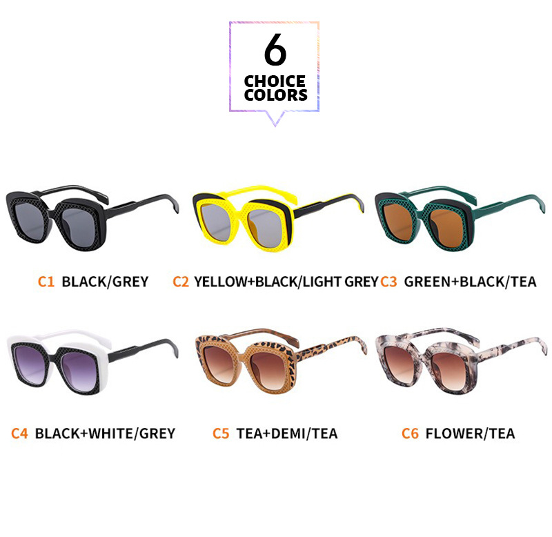 Elegant Einfacher Stil Farbblock Pc Quadrat Vollbild Sonnenbrille Der Frauen display picture 3