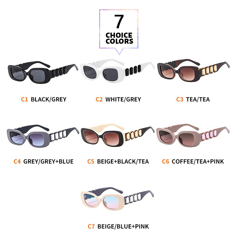 Elegant Simple Style Solid Color Pc Square Diamond Full Frame Women's Sunglasses display picture 4