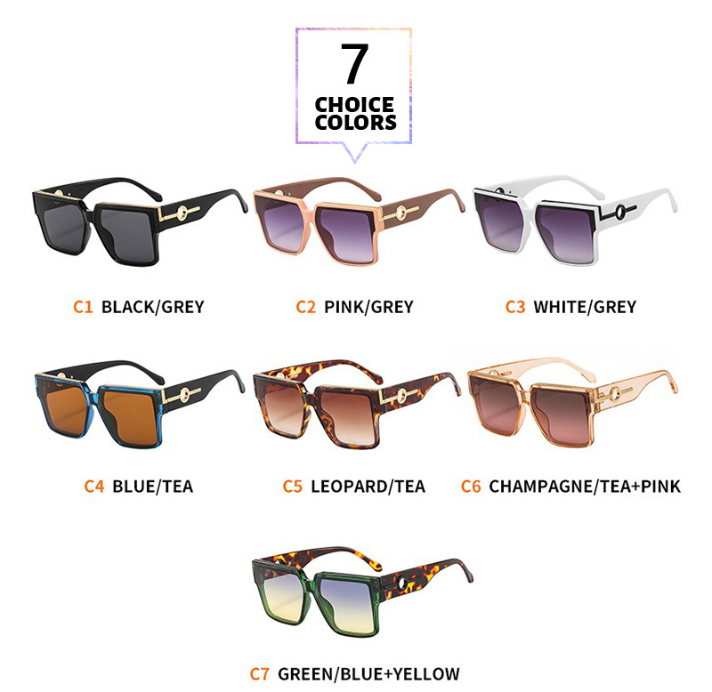 Hip-Hop Streetwear Color Block Pc Square Full Frame Women's Sunglasses display picture 3