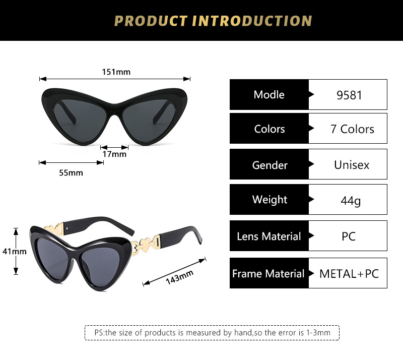 Hip-Hop Simple Style Gradient Color Heart Shape Leopard Pc Cat Eye Full Frame Women's Sunglasses display picture 2