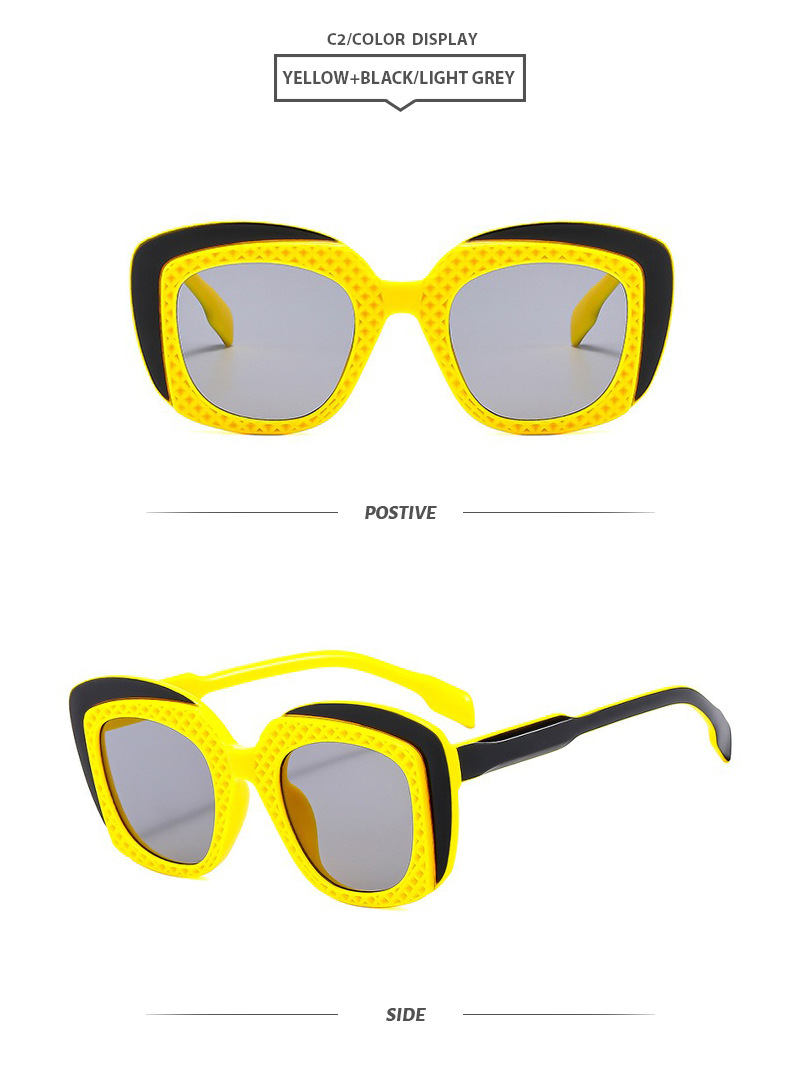 Elegant Einfacher Stil Farbblock Pc Quadrat Vollbild Sonnenbrille Der Frauen display picture 7