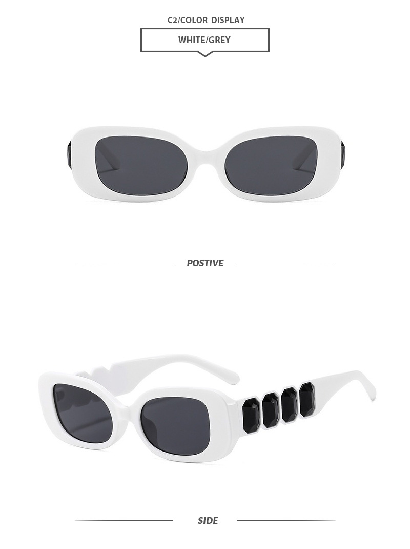 Elegant Simple Style Solid Color Pc Square Diamond Full Frame Women's Sunglasses display picture 8