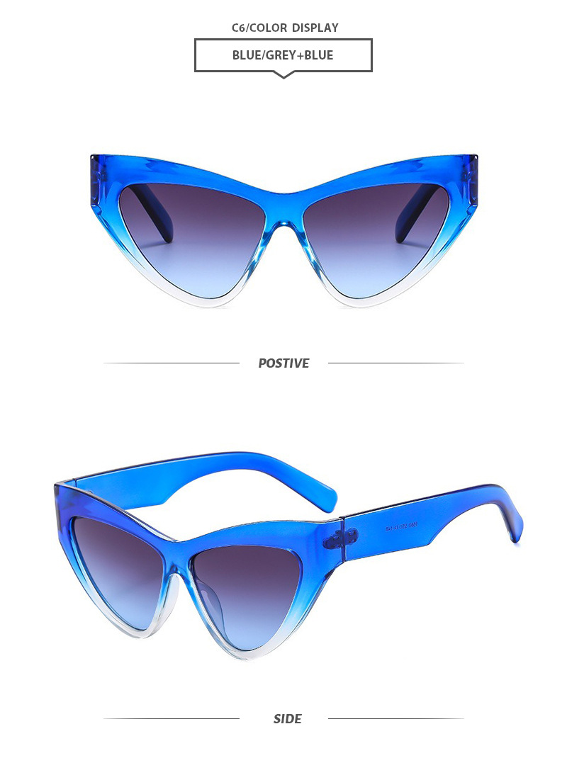 Elegant Simple Style Color Block Pc Cat Eye Full Frame Women's Sunglasses display picture 11