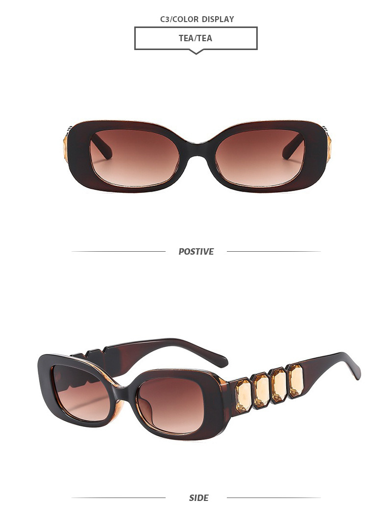 Elegant Simple Style Solid Color Pc Square Diamond Full Frame Women's Sunglasses display picture 9
